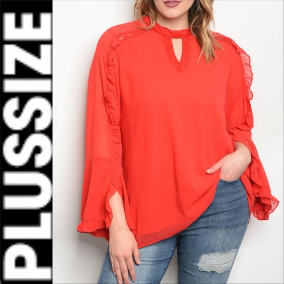 . Tops - PLUS SIZE - CURVYLAST 1 RED TOP